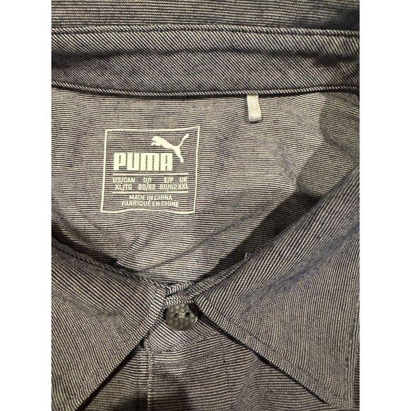 PUMA Men’s Button-Down Polo Shirt Size XL Gray DRYCELL Performance Golf Top - Picture 9 of 9